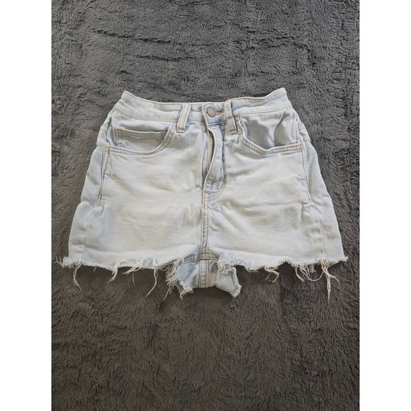O'Neill Pants - ONeill Womens High Waisted Light Wash Frayed‎ Hem Denim Cut Off Shorts Size 25